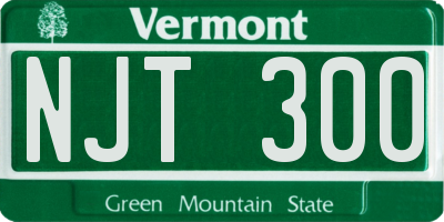 VT license plate NJT300