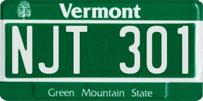 VT license plate NJT301