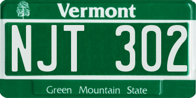 VT license plate NJT302