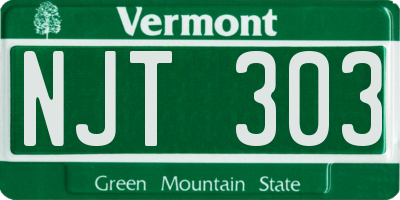 VT license plate NJT303