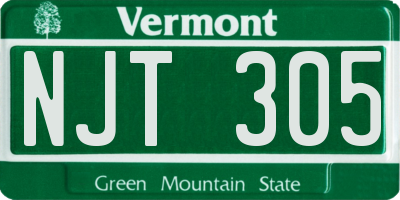 VT license plate NJT305