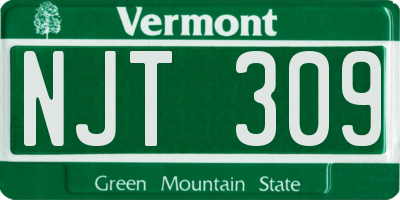 VT license plate NJT309