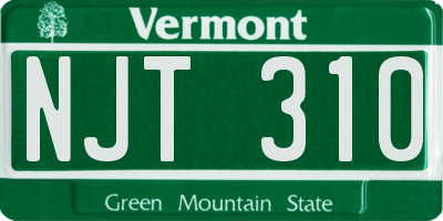VT license plate NJT310