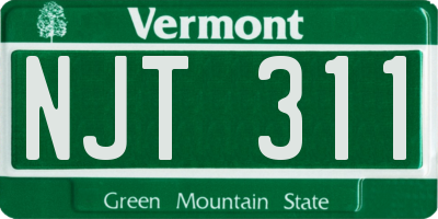 VT license plate NJT311