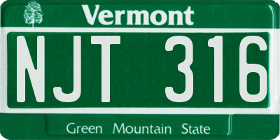 VT license plate NJT316