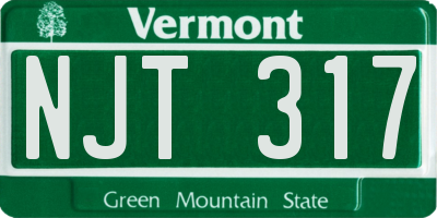 VT license plate NJT317