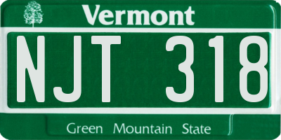 VT license plate NJT318