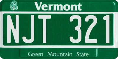 VT license plate NJT321