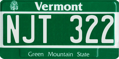 VT license plate NJT322