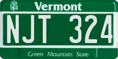 VT license plate NJT324