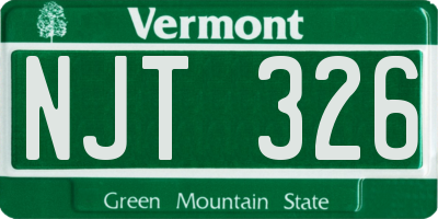 VT license plate NJT326