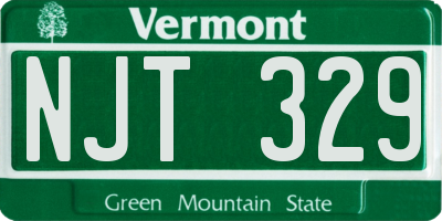 VT license plate NJT329