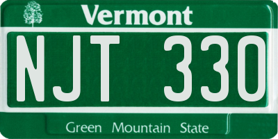 VT license plate NJT330