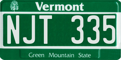 VT license plate NJT335