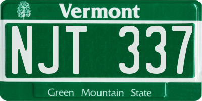 VT license plate NJT337