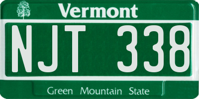 VT license plate NJT338