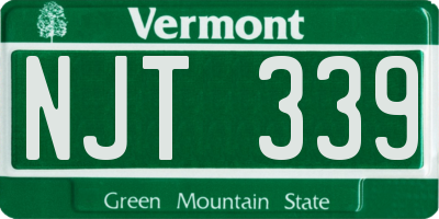VT license plate NJT339