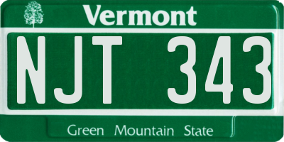 VT license plate NJT343