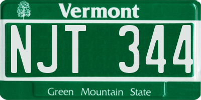 VT license plate NJT344