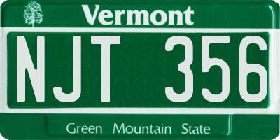 VT license plate NJT356