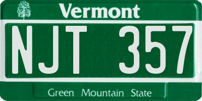 VT license plate NJT357