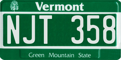 VT license plate NJT358