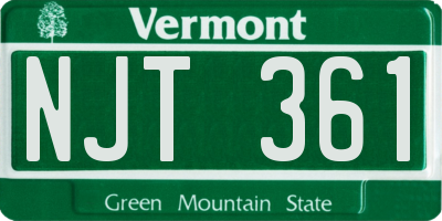 VT license plate NJT361