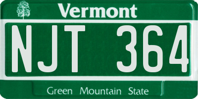 VT license plate NJT364