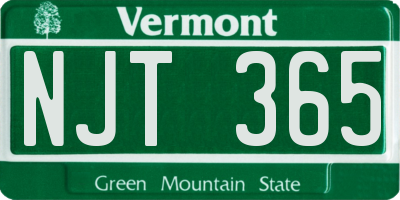 VT license plate NJT365