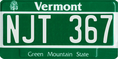 VT license plate NJT367