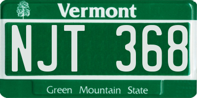 VT license plate NJT368