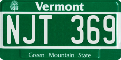 VT license plate NJT369