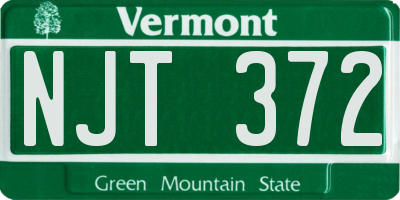 VT license plate NJT372