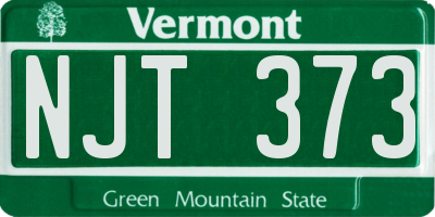VT license plate NJT373