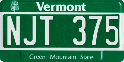 VT license plate NJT375