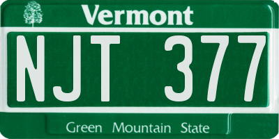 VT license plate NJT377