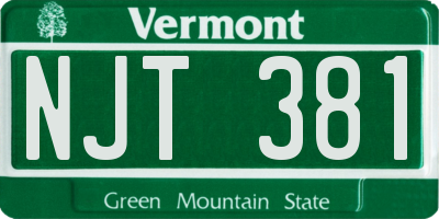 VT license plate NJT381