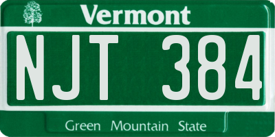 VT license plate NJT384
