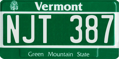 VT license plate NJT387
