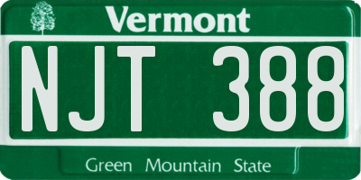 VT license plate NJT388