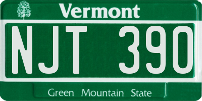 VT license plate NJT390