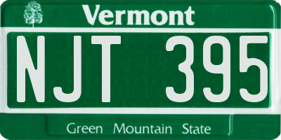 VT license plate NJT395