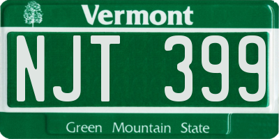 VT license plate NJT399