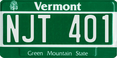 VT license plate NJT401
