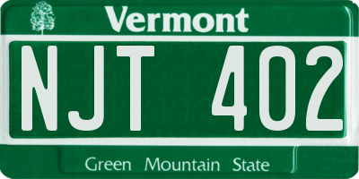 VT license plate NJT402
