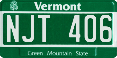 VT license plate NJT406