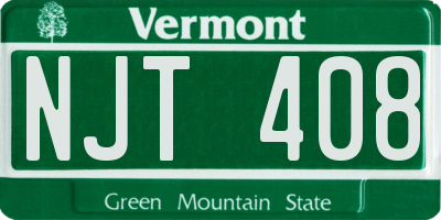 VT license plate NJT408