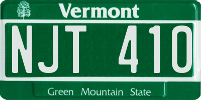 VT license plate NJT410