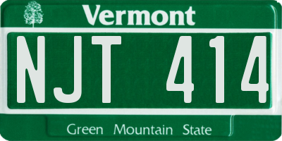 VT license plate NJT414