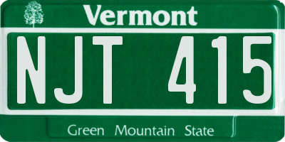 VT license plate NJT415
